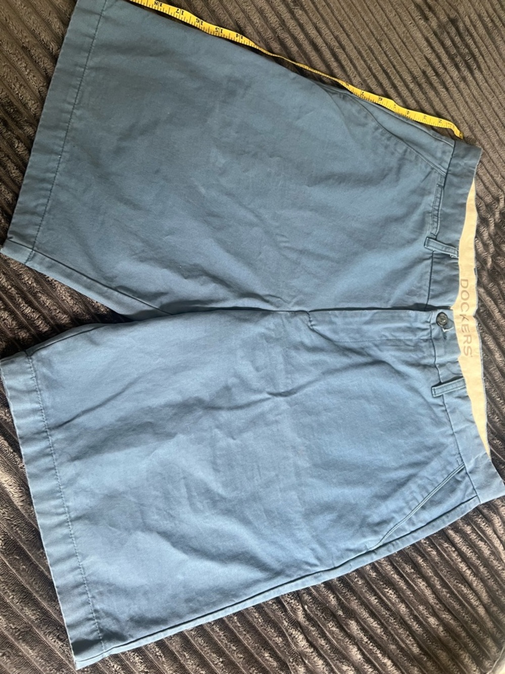 Dockers Men's Slate Blue Flat-Front Shorts